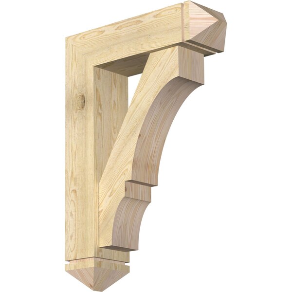 Ekena Millwork Balboa Arts and Crafts Rough Sawn Bracket w/ Offset Brace, Douglas Fir, 8"W x 28"D x 40"H BKT0806X28X40BOA03RDF - main